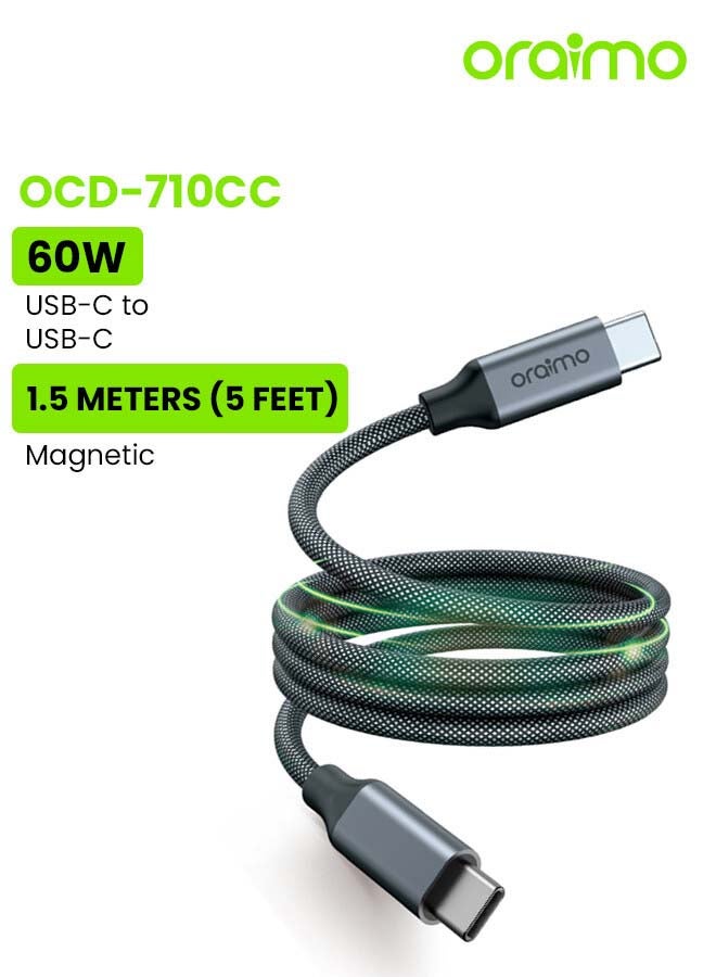 Cable MagCable USB-C To USB-C 1m 60W - Black