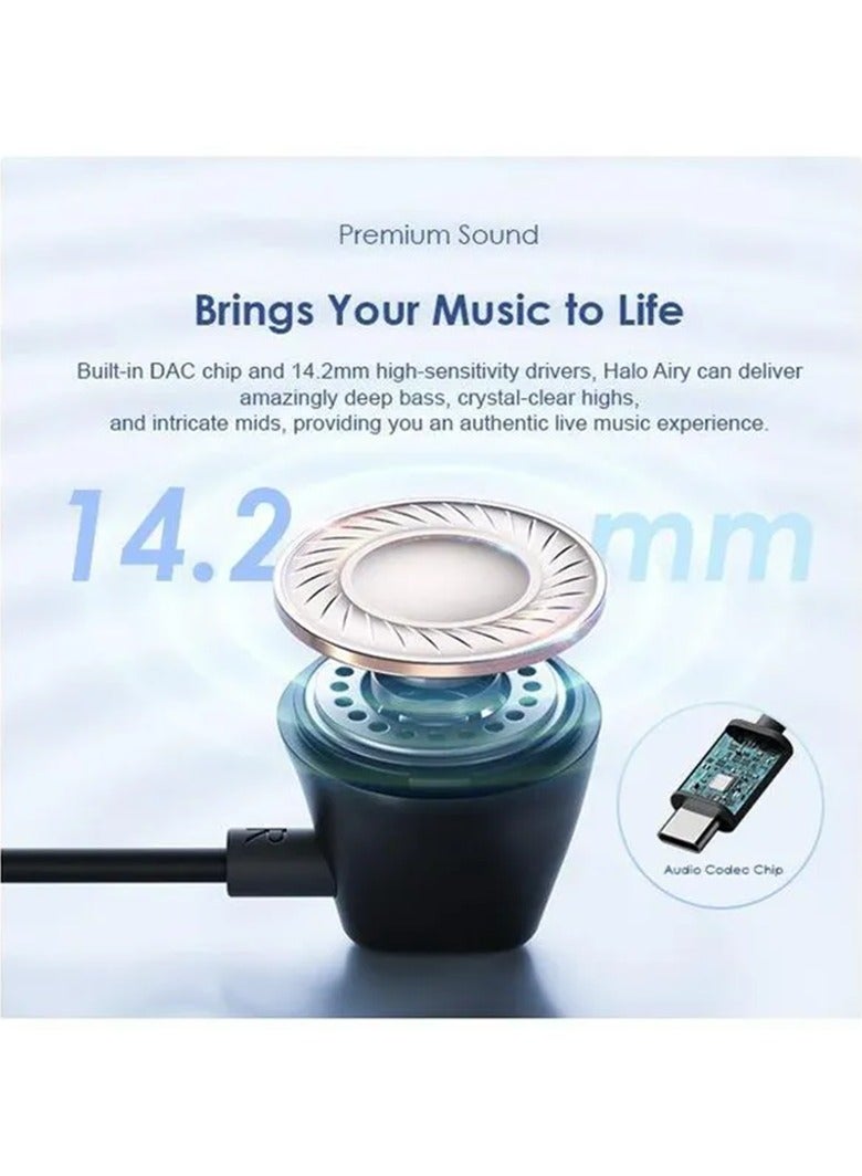 Oraimo Earbuds Halo Airy In-ear Wired Type-C Connector - Blue  - Image 3