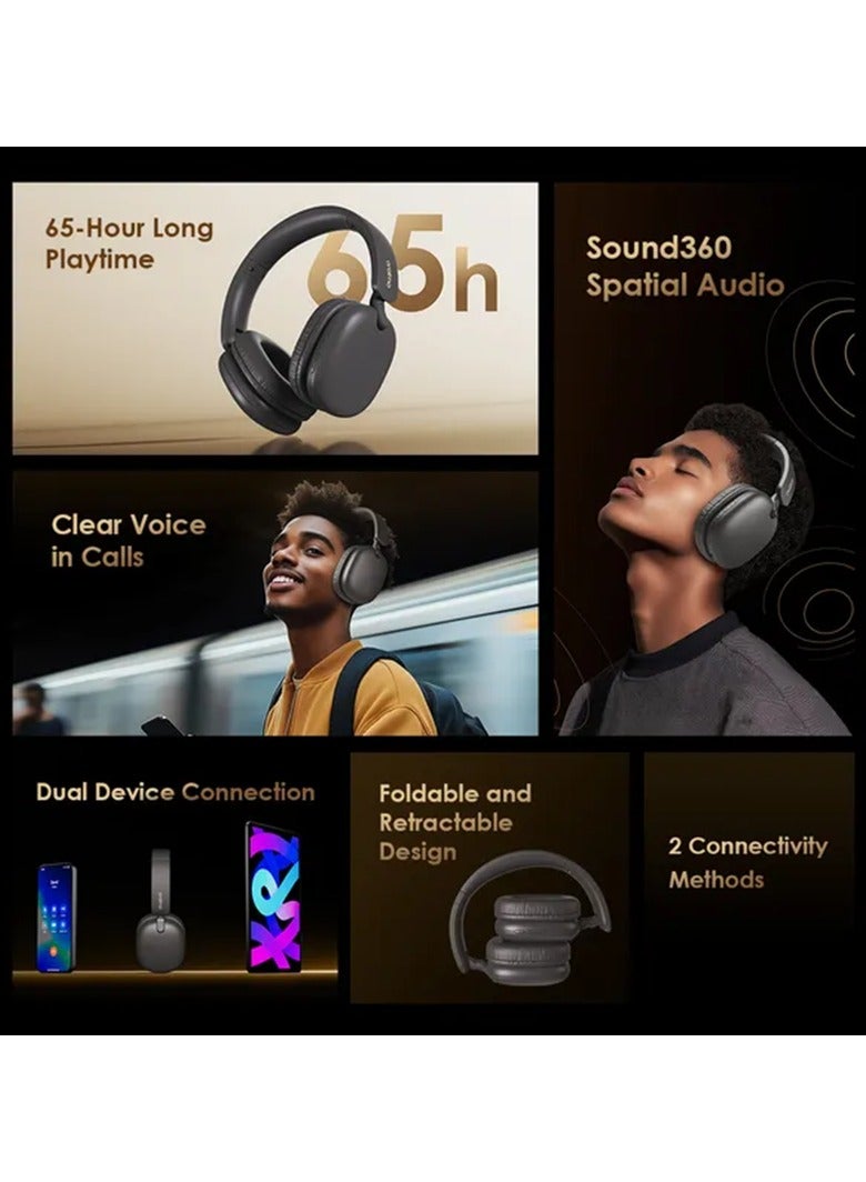Oraimo Headphone BoomPop Lite ENC Over-Ear Wireless - Black - Image 2