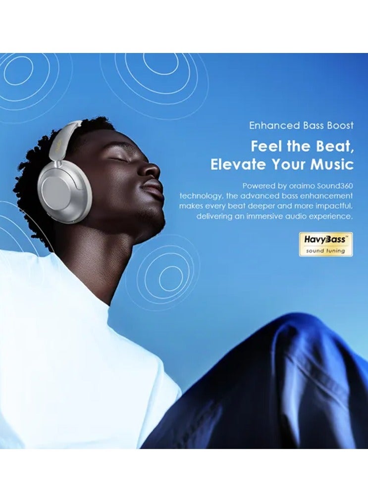 Oraimo BoomPop Pro ANC Over-Ear Headphones - Graphite Grey - Image 5