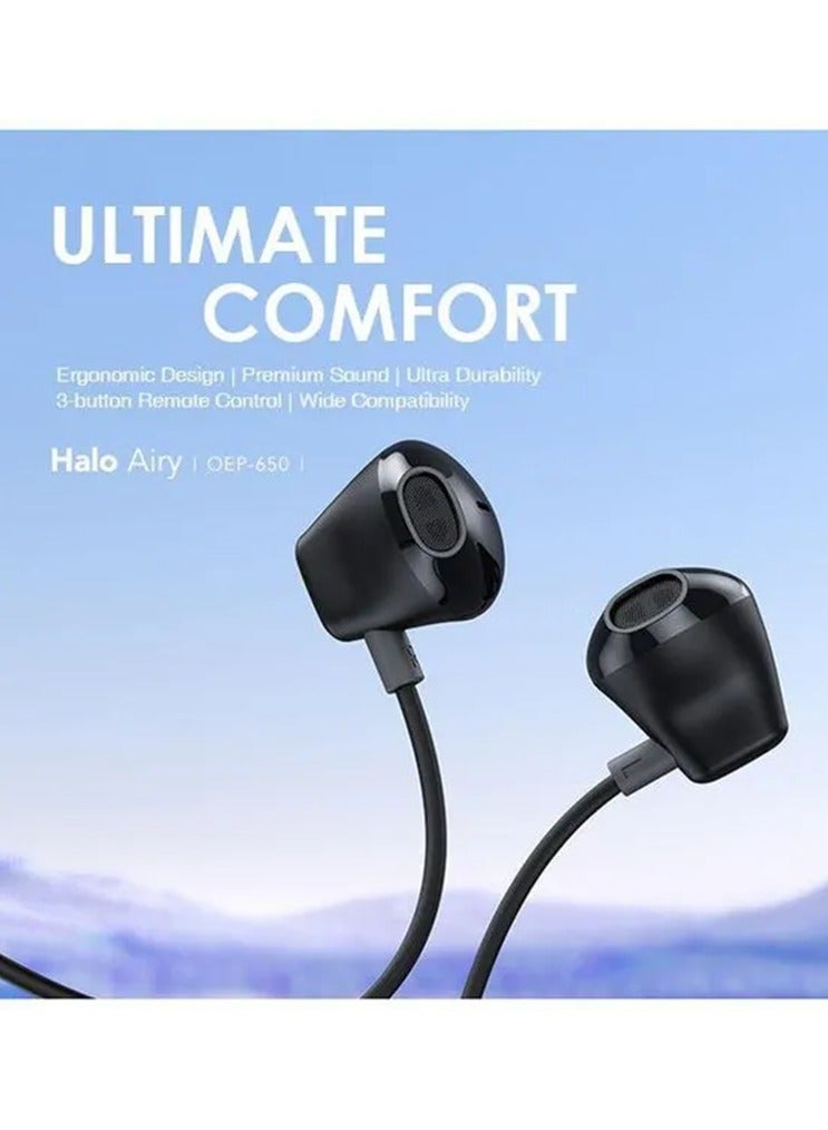 أورايمو Earbuds Halo Airy In-ear Wired Type-C Connector - Black - Image 2