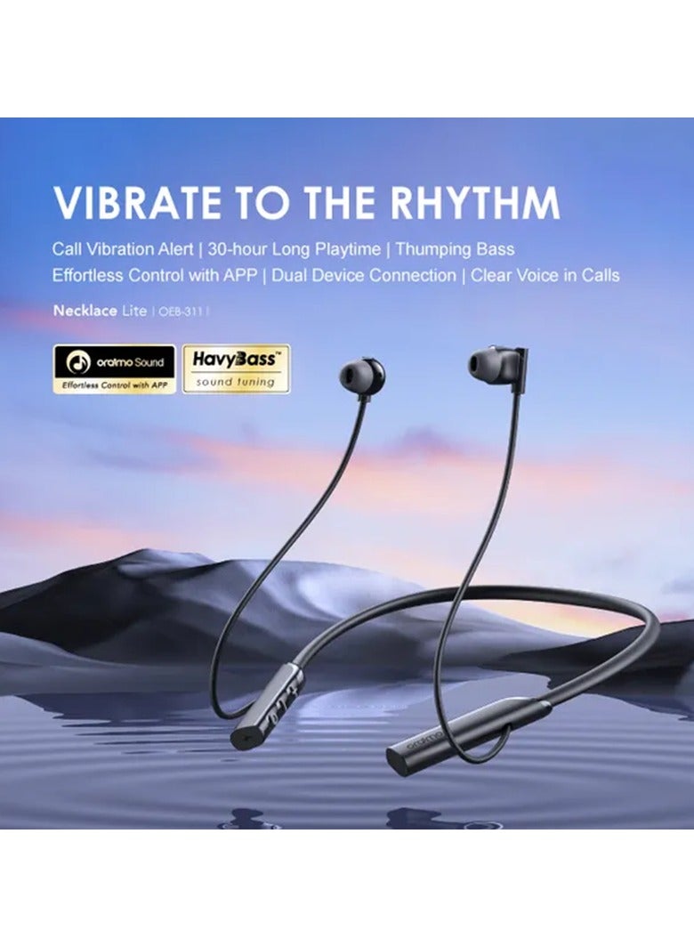 أورايمو Earbuds Necklace Lite Call Vibration Wireless Headphones - Black - Image 3