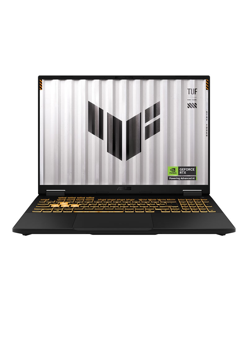 ASUS Asus TUF F16 Gaming (2025) Laptop – 14th Gen / Intel Core i7-14650HX / 16inch FHD+ / 1TB SSD / 16GB RAM / 8GB NVIDIA GeForce RTX 5050 Graphics / Windows 11 Home / English & Arabic Keyboard / Jaeger Gray – [FX608JHR-RV001W] English Jaeger Gray  - Image 1