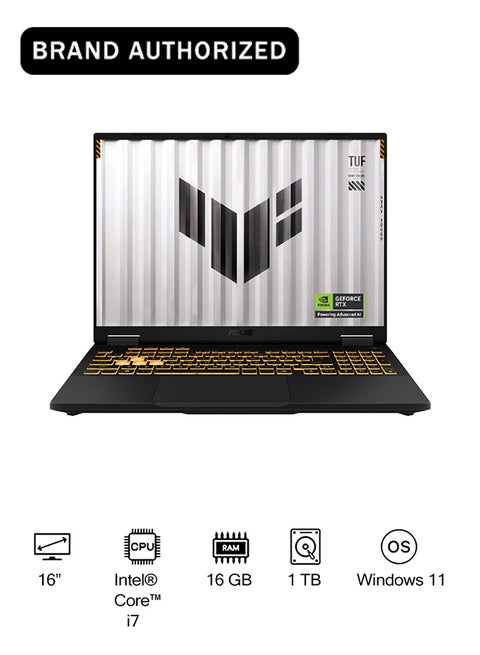 لابتوب TUF F16 للألعاب (2025) بشاشة FHD+ مقاس 16 بوصة، مع معالج Intel Core i7-14650HX / 16GB RAM DDR5 / 1TB SSD / 8GB NVIDIA GeForce RTX 5050 للرسوميات / Windows 11 Home