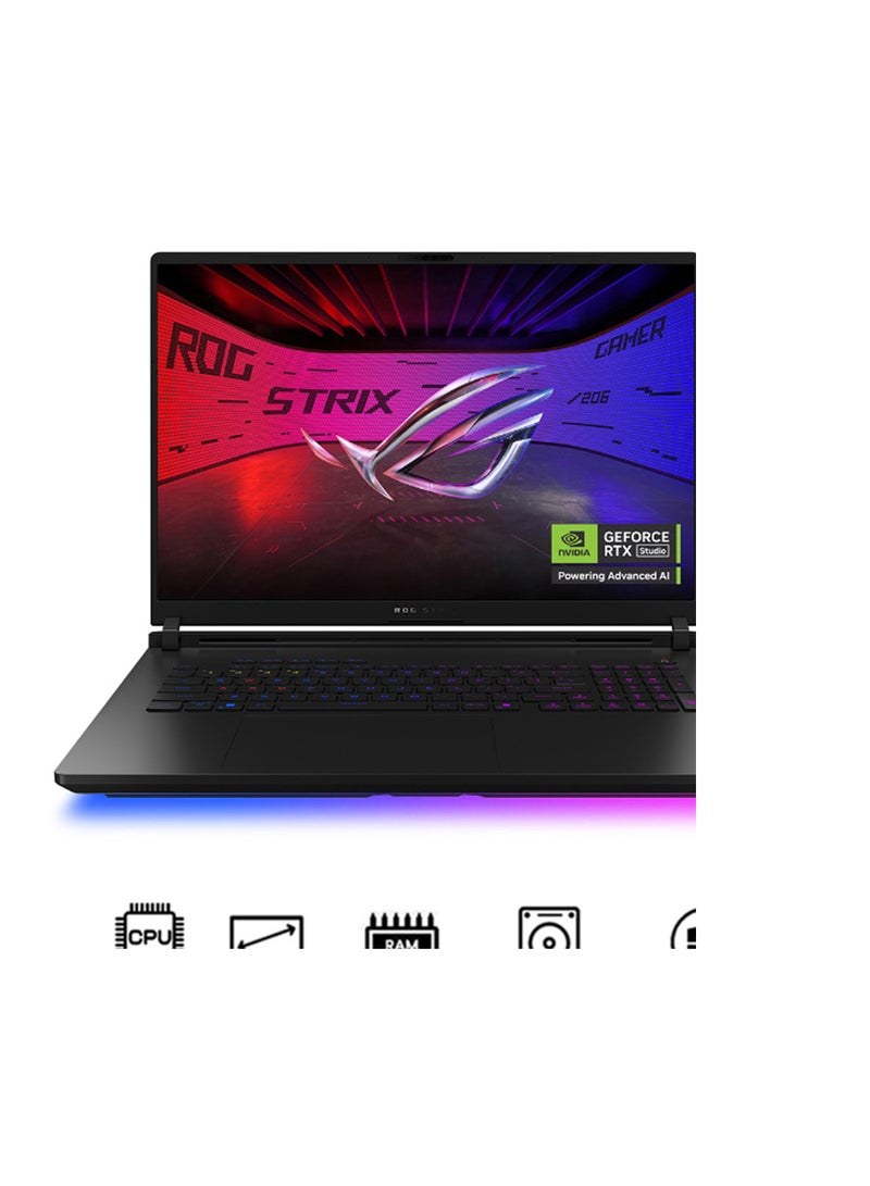 أسوس ROG Strix SCAR 18 Gaming (2025) Laptop 2nd Series 18-Inch 2K Display, Core Ultra 9-275HX Processor/64GB RAM/2TB SSD/12GB NVIDIA GeForce RTX 5070 Ti Graphics/Windows 11 Home English Off Black - Image 1