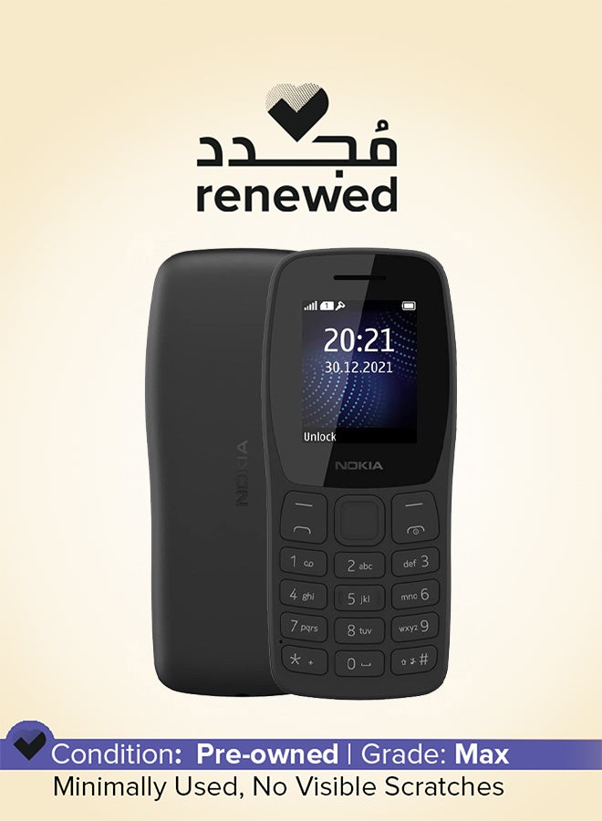 NOKIA Renewed - 105 Classic Single SIM Keypad Phone - Charcoal  - Image 1