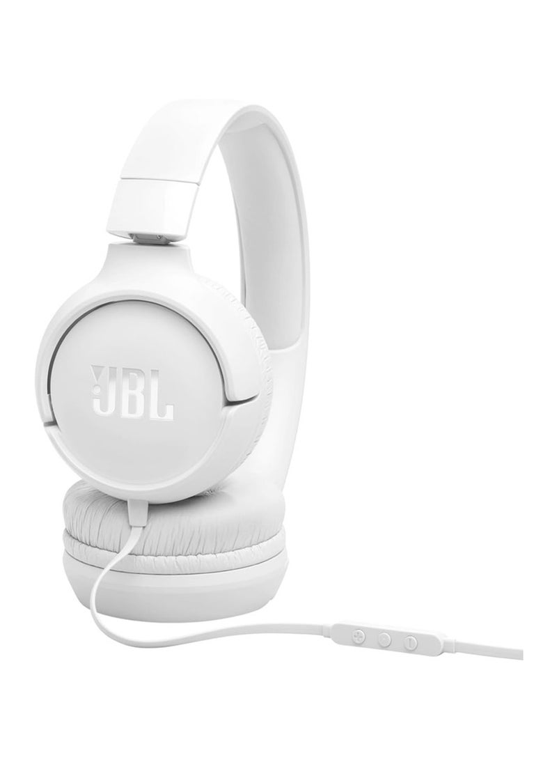 JBL Tune 520C USB-C Wired Headphones – Hi-Res Audio, Pure Bass, 3-Button Remote, Comfortable Fit White  - Image 3