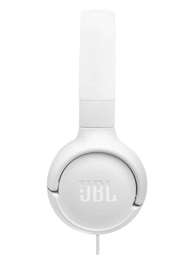 JBL Tune 520C USB-C Wired Headphones – Hi-Res Audio, Pure Bass, 3-Button Remote, Comfortable Fit White  - Image 2