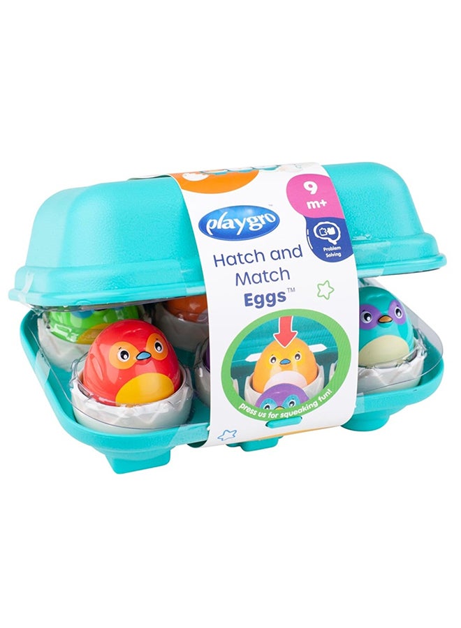 playgro Hatch And Match Eggs – Engaging Baby Toy For Development And Sensory Play, 0+ Months 11cm  - Image 1