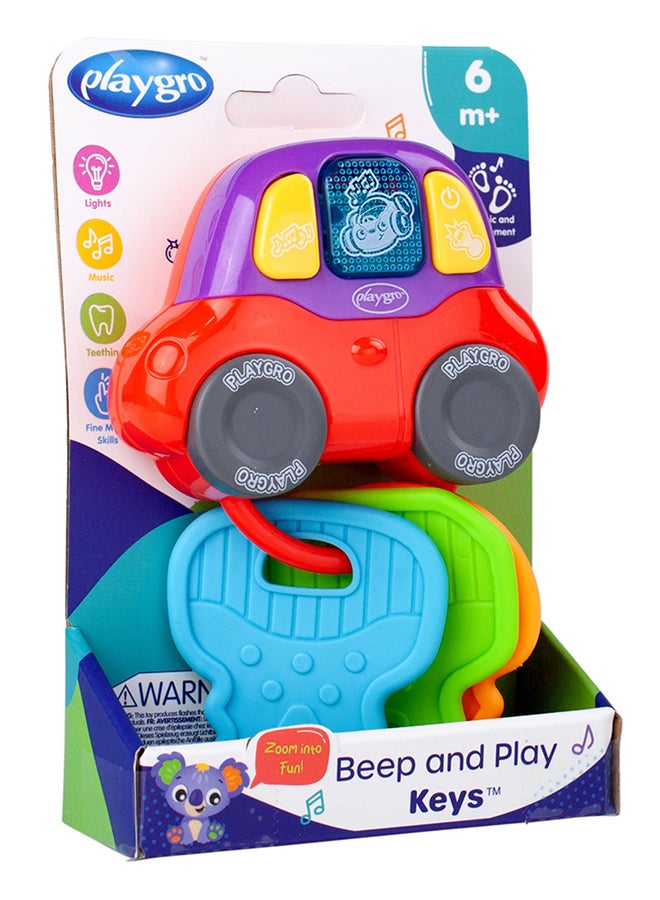 playgro Beep And Play Keys – Engaging Baby Toy For Development And Sensory Play, 6+ Months 16cm  - Image 1