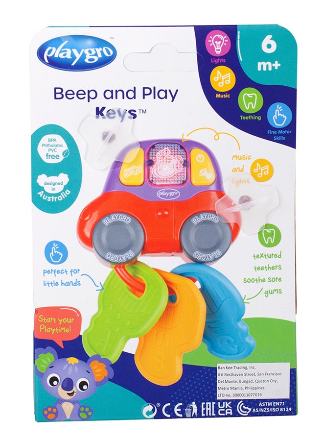 playgro Beep And Play Keys – Engaging Baby Toy For Development And Sensory Play, 6+ Months 16cm  - Image 2