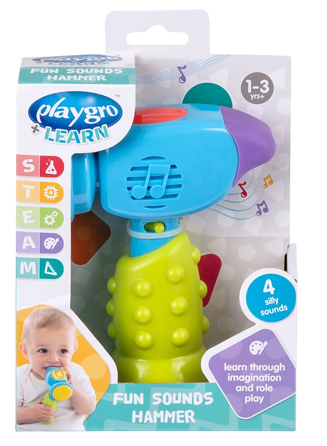 playgro Fun Sounds Hammer - Gn – Engaging Baby Toy For Development And Sensory Play, 1+ Year 20cm - Image 1