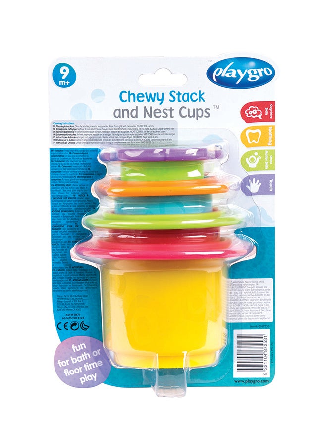 playgro Chewy Stack And Nest Cups – Engaging Baby Toy For Development And Sensory Play, 0+ Months 21cm  - Image 1