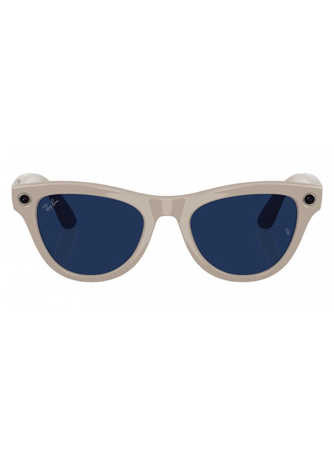 Meta Ray-Ban Meta Skyler glasses with Meta Ai, Audio, Photo, Video Compatibility 6700MF52 - Clear to Sapphire Transition Lenses - F Shiny Chalky Gray RW4010 grey  - Image 1