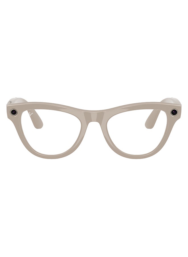Meta Ray-Ban Meta Skyler glasses with Meta Ai, Audio, Photo, Video Compatibility 6700MF52 - Clear to Sapphire Transition Lenses - F Shiny Chalky Gray RW4010 grey  - Image 4