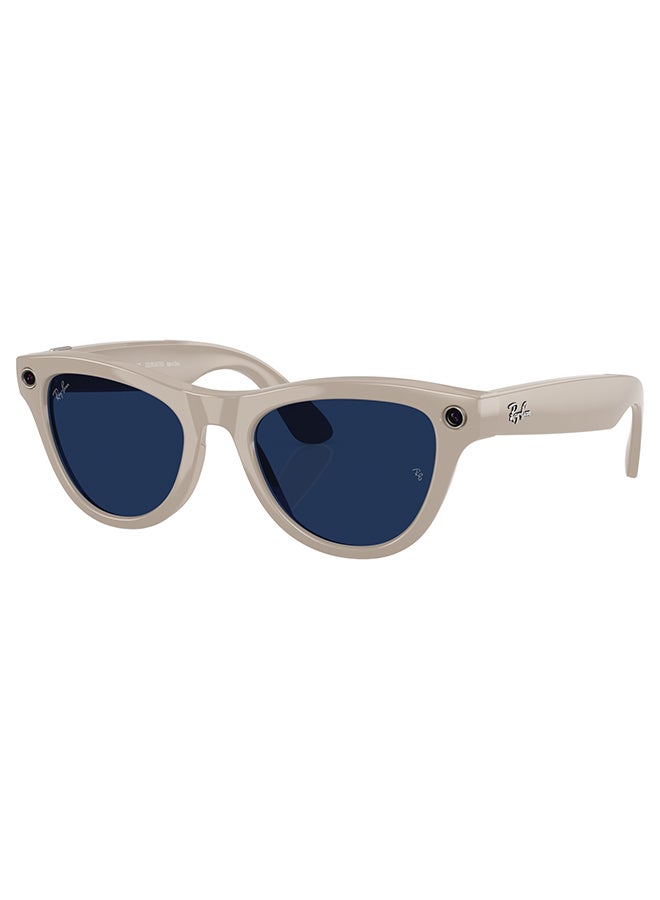 Meta Ray-Ban Meta Skyler glasses with Meta Ai, Audio, Photo, Video Compatibility 6700MF52 - Clear to Sapphire Transition Lenses - F Shiny Chalky Gray RW4010 grey  - Image 2