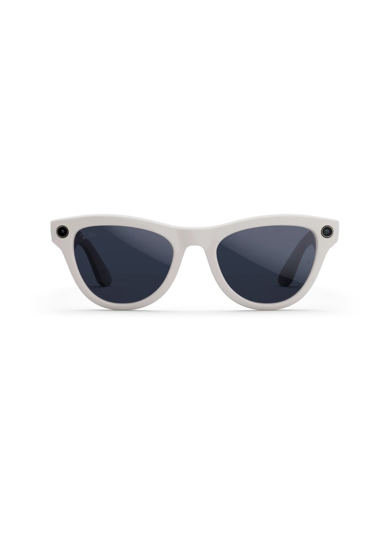 Meta RAY-BAN Skyler (Gen 1) Shiny Chalky Gray Frame Clear to Sapphire Transitions Lens Standard High Bridge grey - Image 1
