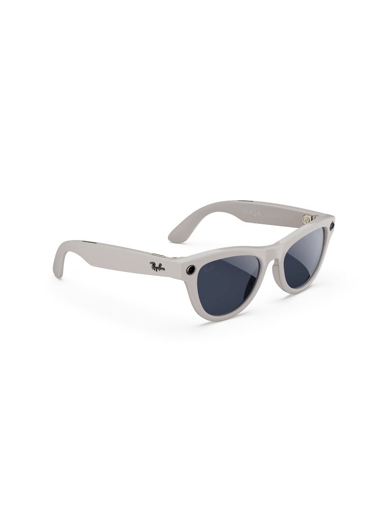 Meta RAY-BAN Skyler (Gen 1) Shiny Chalky Gray Frame Clear to Sapphire Transitions Lens Standard High Bridge grey - Image 2