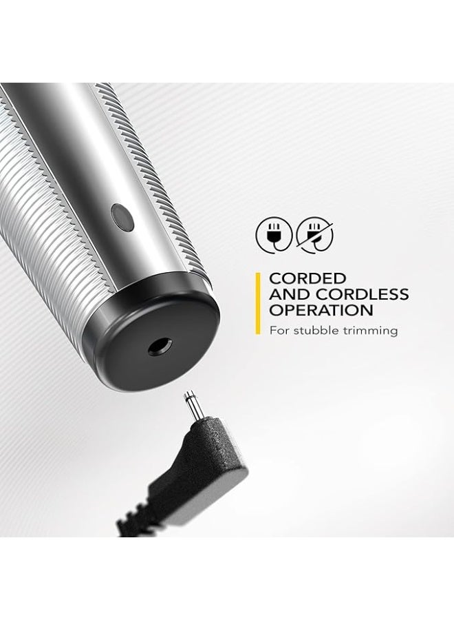 وال 9891-017 ماكينة حلاقة فضية مزودة بحافة/بدون سلك تعمل حتى 60 دقيقة مع 4 مشط حلاقة و 13 طول قطع، فرشاة تنظيف وزيت تشحيم، 100-240 فولت~50/60 هرتز - Image 3