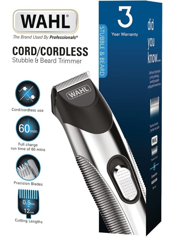 وال 9891-017 ماكينة حلاقة فضية مزودة بحافة/بدون سلك تعمل حتى 60 دقيقة مع 4 مشط حلاقة و 13 طول قطع، فرشاة تنظيف وزيت تشحيم، 100-240 فولت~50/60 هرتز - Image 5