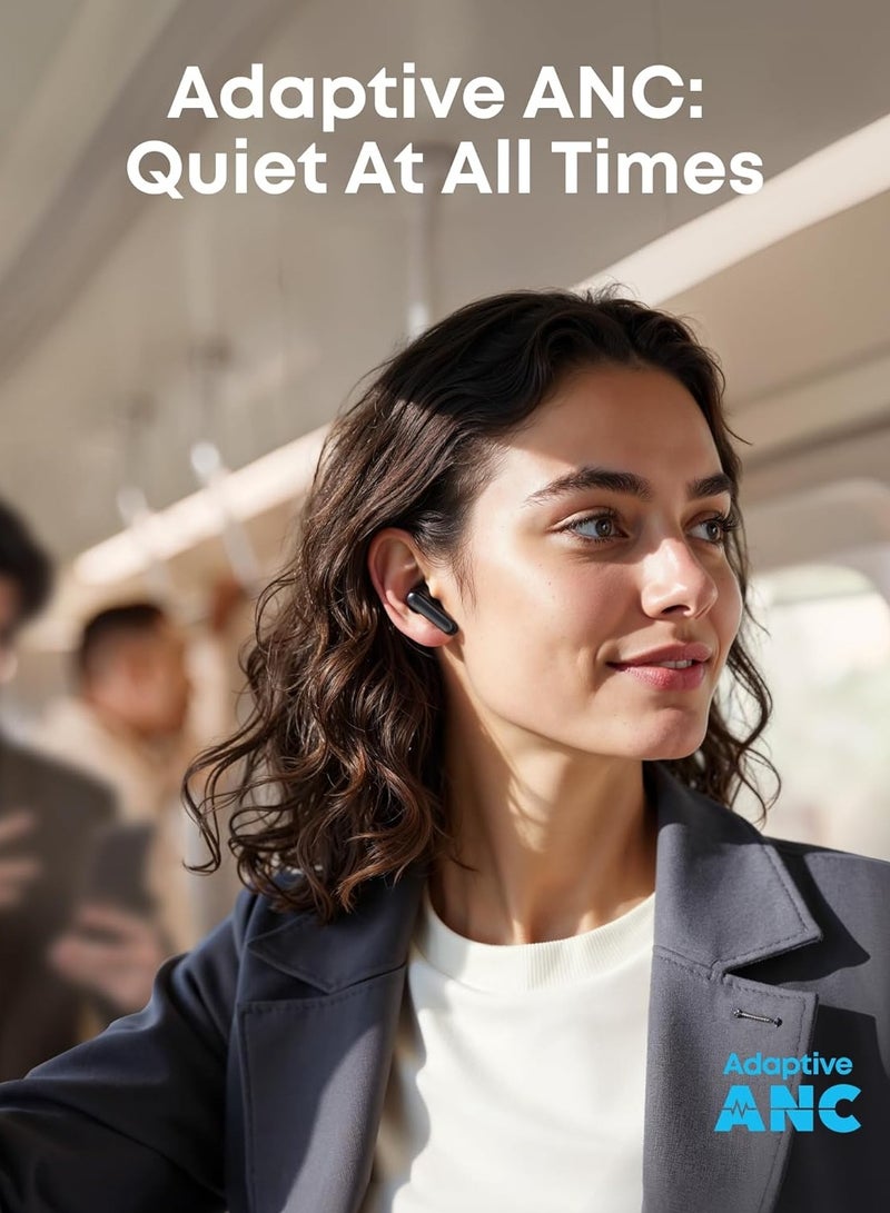 Soundcore P41i by Anker Adaptive Noise Cancelling Earbuds with Portable Phone Charger (Built-in USB-C Cable), 192-h Playtime, Immersive Sound, 6-Mic AI Calls, IPX5 Wireless Earbuds, Bluetooth 5.3 Black  - Image 5