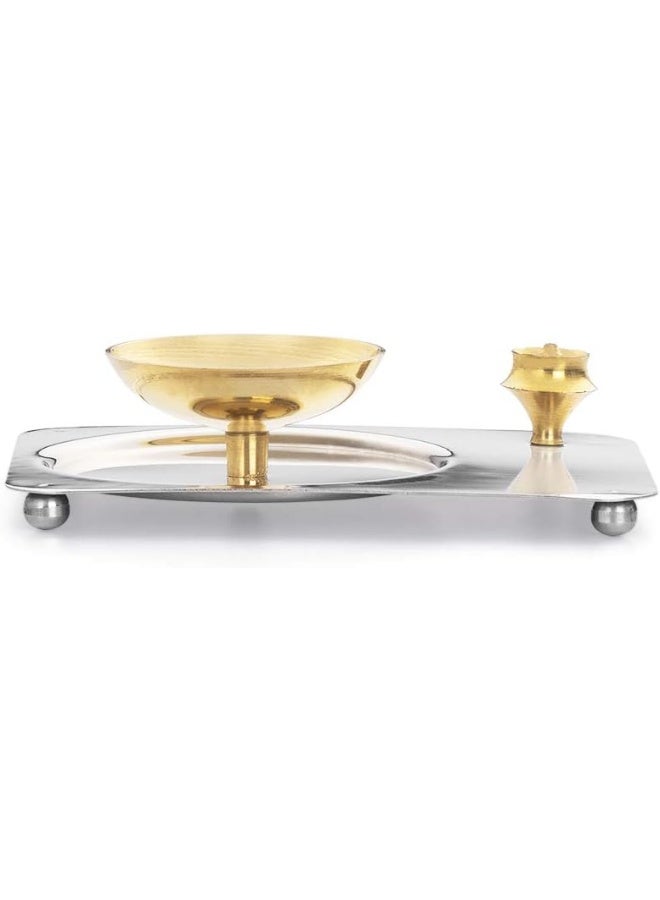 BOROSIL Glass Aarti Diya (Golden) - Image 4