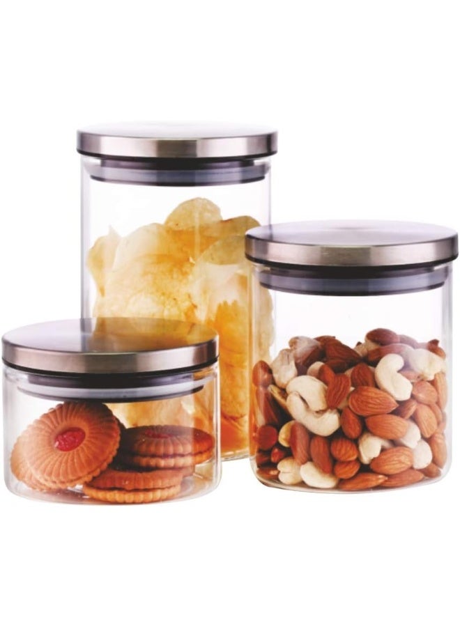 BOROSIL Airtight Glass Jars - Premium Glass 3 Piece Set - Image 1