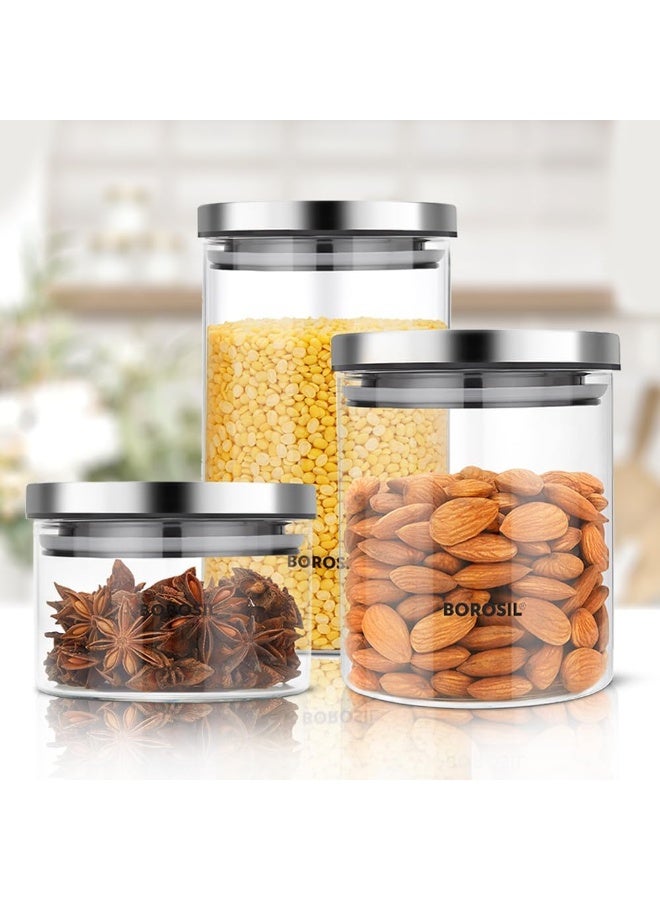 BOROSIL Airtight Glass Jars - Premium Glass 3 Piece Set - Image 2