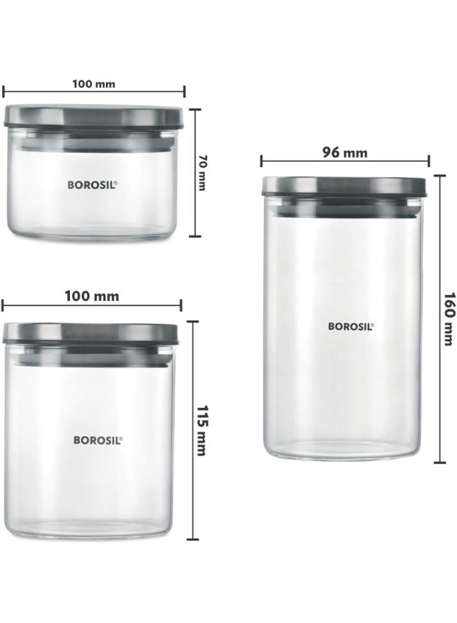 BOROSIL Airtight Glass Jars - Premium Glass 3 Piece Set - Image 4
