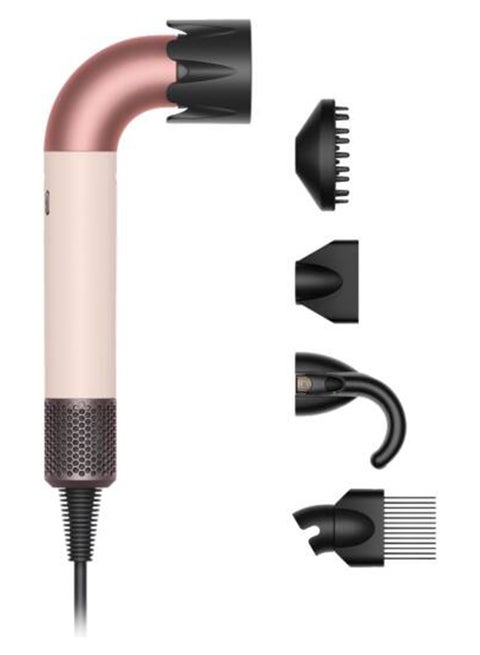 Supersonic r Hair Dryer, Hyperdymium Motor, Up to 110,000 RPM, 4 Heat Settings with Cold Shot, 12.4 l/s Airflow, 10 Heater Foils, 1700 W Power, Ceramic Pink/Rose Gold | HD17- International Version