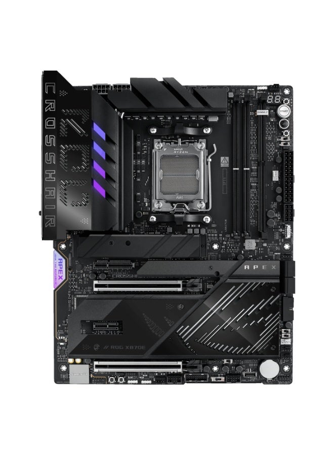 أسوس ROG Crosshair X870E Apex ATX Gaming Motherboard, AM5, X870E Chipset, DDR5 (2-DIMM, Up to 128GB, OC 10200MT/s+), Ryzen 7000/8000/9000, PCIe 5.0 x16, 5x M.2 (3x Gen5), Wi-Fi 7, 5Gb LAN, USB4, USB-C 60W PD, SupremeFX Audio, Extreme OC Tools, AI Cooling, BIOS Flashback | 90MB1KR0-M0EAY0  - Image 3
