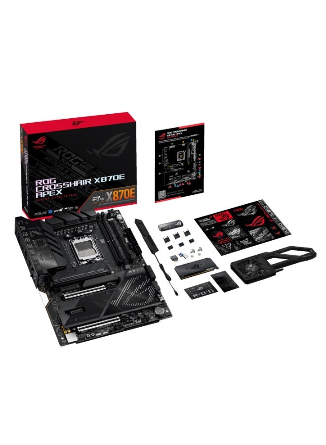 أسوس ROG Crosshair X870E Apex ATX Gaming Motherboard, AM5, X870E Chipset, DDR5 (2-DIMM, Up to 128GB, OC 10200MT/s+), Ryzen 7000/8000/9000, PCIe 5.0 x16, 5x M.2 (3x Gen5), Wi-Fi 7, 5Gb LAN, USB4, USB-C 60W PD, SupremeFX Audio, Extreme OC Tools, AI Cooling, BIOS Flashback | 90MB1KR0-M0EAY0  - Image 2