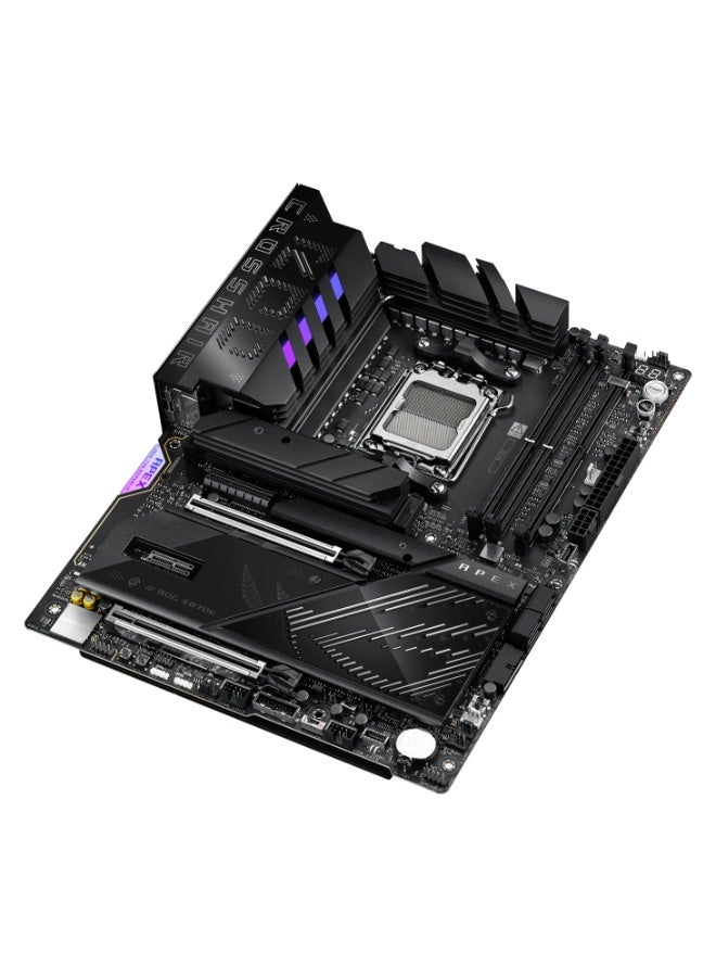 ROG Crosshair X870E Apex ATX Gaming Motherboard, AM5, X870E Chipset, DDR5 (2-DIMM, Up to 128GB, OC 10200MT/s+), Ryzen 7000/8000/9000, PCIe 5.0 x16, 5x M.2 (3x Gen5), Wi-Fi 7, 5Gb LAN, USB4, USB-C 60W PD, SupremeFX Audio, Extreme OC Tools, AI Cooling, BIOS Flashback | 90MB1KR0-M0EAY0