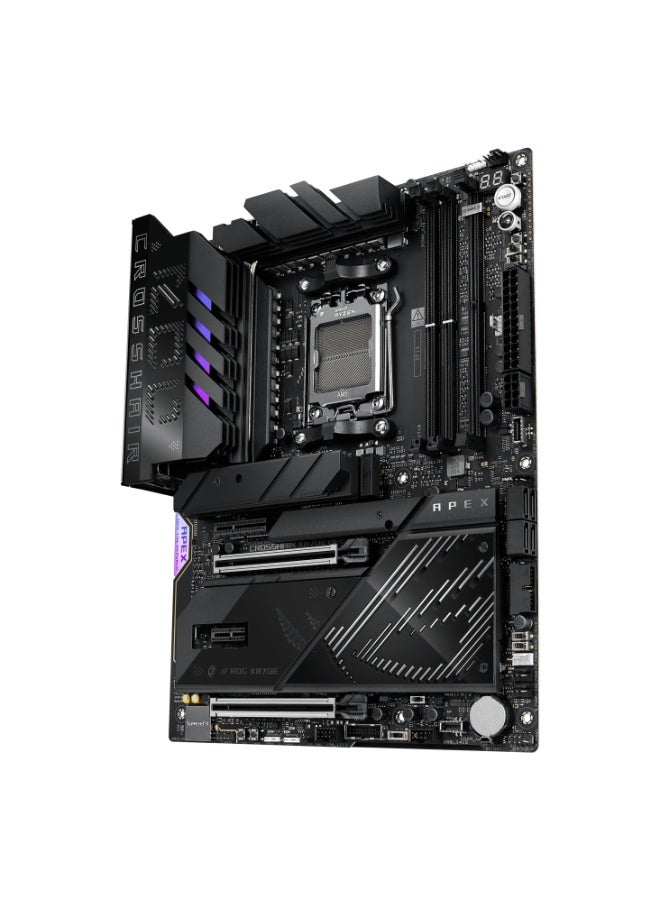 أسوس ROG Crosshair X870E Apex ATX Gaming Motherboard, AM5, X870E Chipset, DDR5 (2-DIMM, Up to 128GB, OC 10200MT/s+), Ryzen 7000/8000/9000, PCIe 5.0 x16, 5x M.2 (3x Gen5), Wi-Fi 7, 5Gb LAN, USB4, USB-C 60W PD, SupremeFX Audio, Extreme OC Tools, AI Cooling, BIOS Flashback | 90MB1KR0-M0EAY0  - Image 5