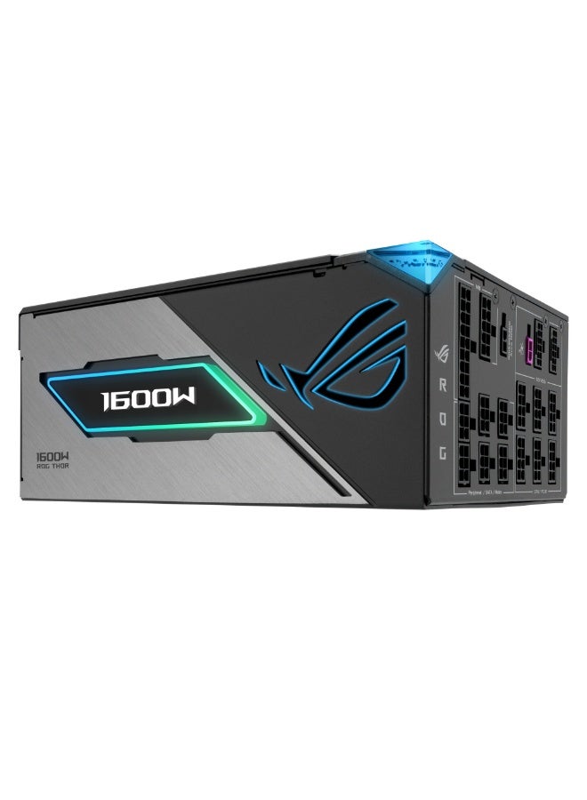 ASUS ROG Thor 1600W Titanium III Power Supply, ATX 3.1, 80 Plus Titanium Certified, Fully Modular, PCIe 5.1 Ready, Dual 16-Pin Cables, GaN MOSFETs, OLED Power Display, Zero dB Cooling, RGB Aura Sync, Black | 90YE00V1-B0NA00  - Image 3