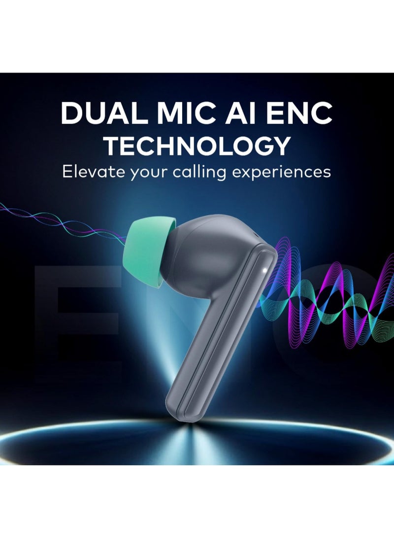 ITEL Rhythm Buds Air Pro – True Wireless Earbuds With ANC, 35H Battery, Bluetooth 5.3, Deep Bass, ENC Mic, IPX5 – Grey & Mint - Image 3