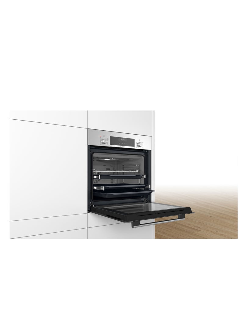 بوش 60x60 cm, Built-In Oven, Added Steam Function, EcoClean Direct – HIJ557YS3M Stainless Steel HIJ557YS3M black  - Image 4