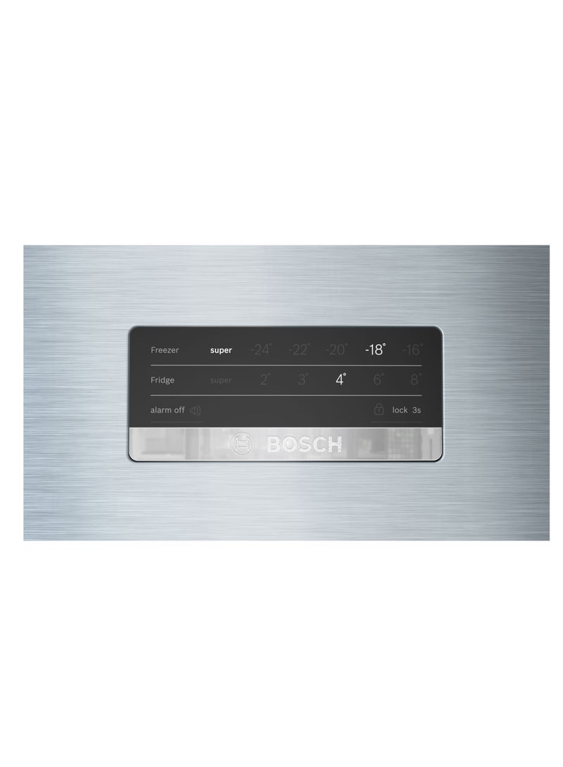 BOSCH 581 L Gross 542 L Net Capacity, Top-Freezer Refrigerator, NoFrost & VitaFresh, EasyAccess Shelf – KDN76XIE0M Brushed Steel 542 L 330 W KDN76XIE0M Silver  - Image 3