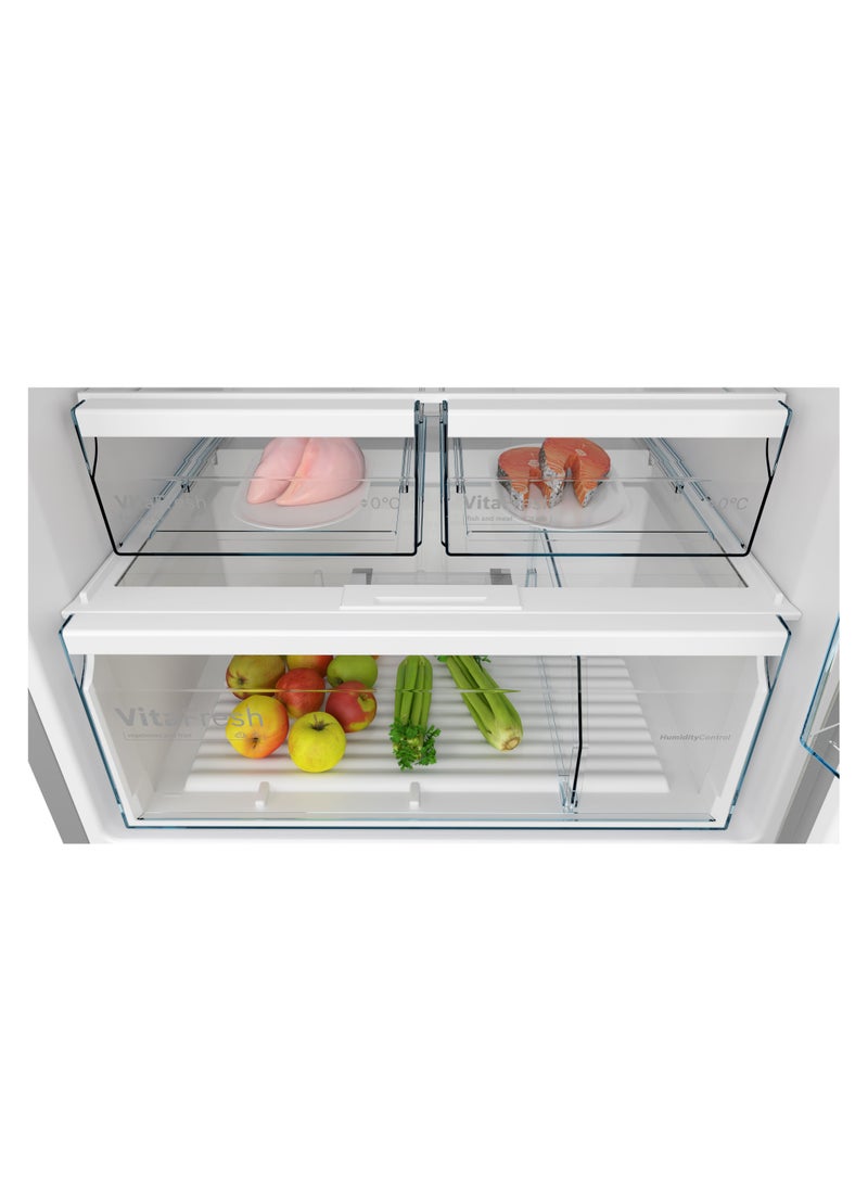 BOSCH 581 L Gross 542 L Net Capacity, Top-Freezer Refrigerator, NoFrost & VitaFresh, EasyAccess Shelf – KDN76XIE0M Brushed Steel 542 L 330 W KDN76XIE0M Silver  - Image 5