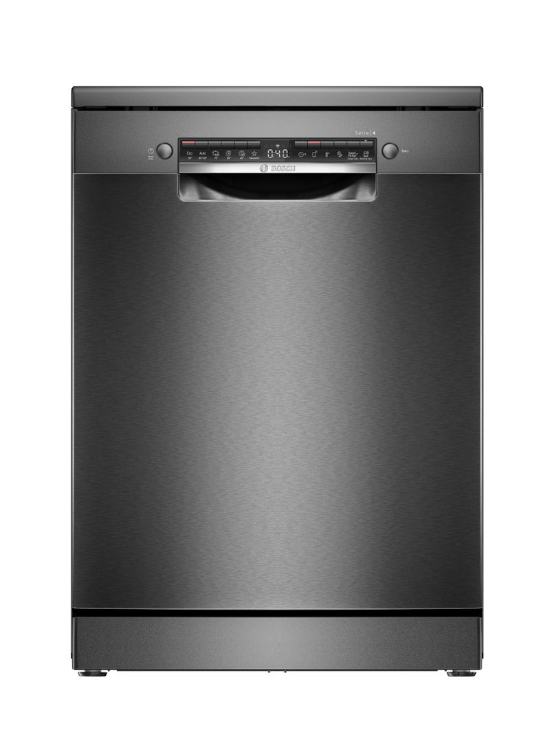 BOSCH 12 Place Settings, Freestanding Dishwasher, EcoSilence Drive, VarioDrawer – SMS4HMC25M Brushed Black Steel 2400 W SMS4HMC25M silver  - Image 1