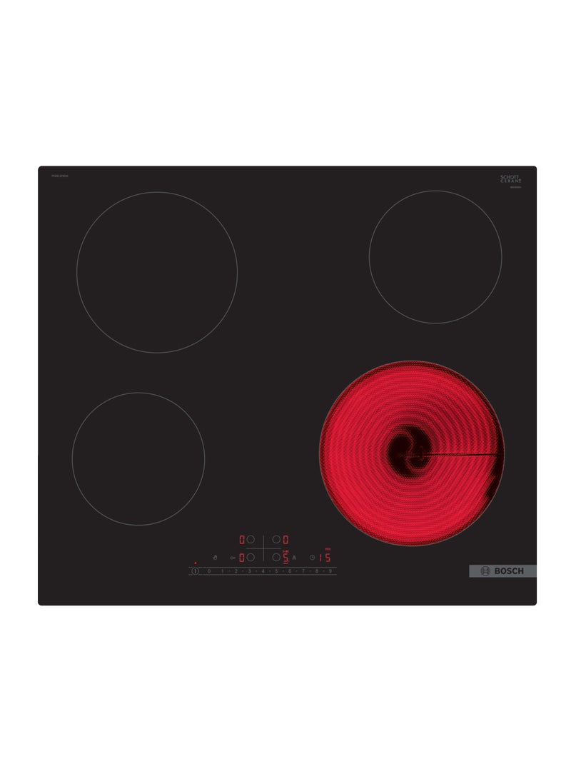 بوش 60 cm, Ceramic Electric Hob 4‑Zone, DirectSelect Touch & ReStart – PKE611FB2M Black PKE611FB2M black  - Image 1
