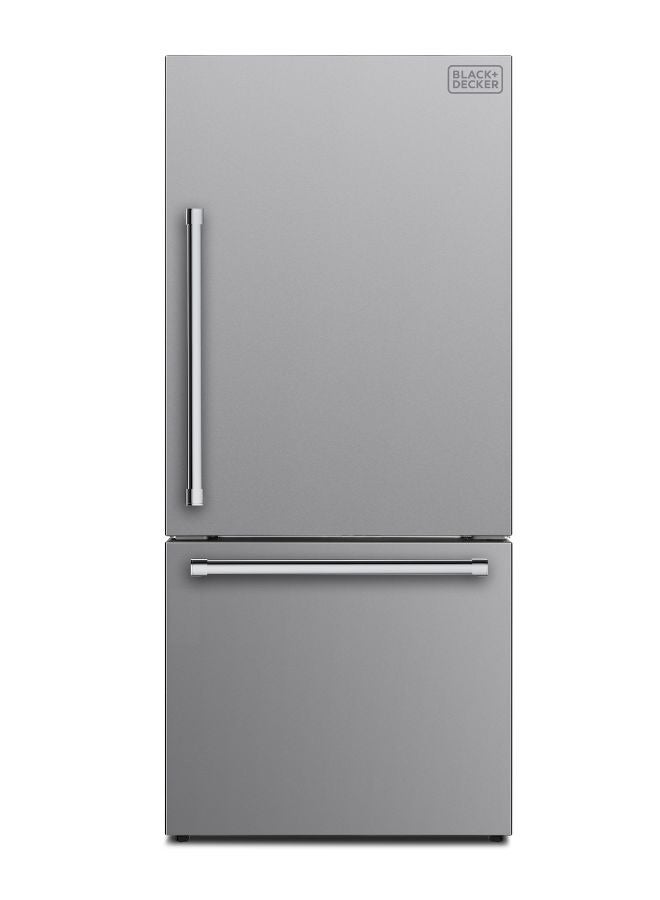 BLACK+DECKER 509L Gross 499L Net Capacity Freestanding Refrigerator, Bottom Freezer Drawer - BXREF509NFBDISNX Inox Finish 210 W BXREF509NFBDISNX Inox  - Image 1