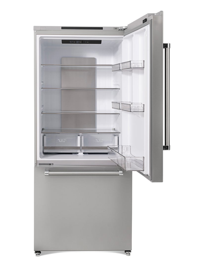 BLACK+DECKER 509L Gross 499L Net Capacity Freestanding Refrigerator, Bottom Freezer Drawer - BXREF509NFBDISNX Inox Finish 210 W BXREF509NFBDISNX Inox  - Image 2