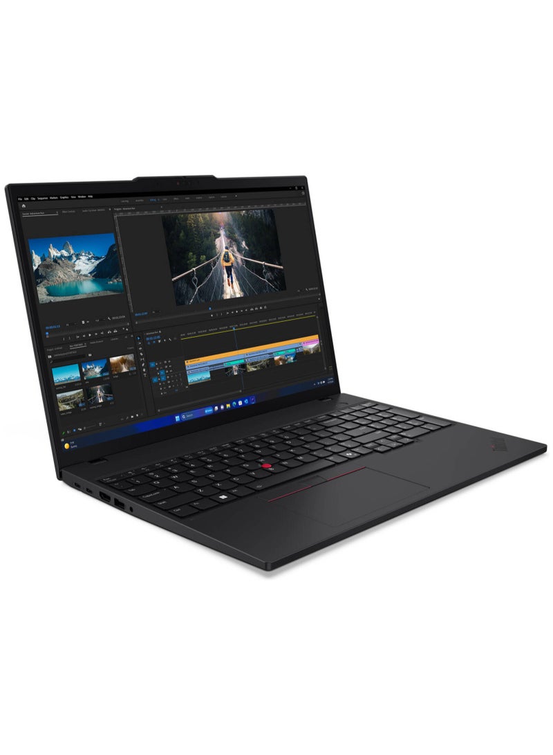 Lenovo Lenovo ThinkPad T16 Gen 3 Laptop, 16" WUXGA IPS Touch Display, Intel Core Ultra 7 155U Processor, 16GB RAM, 512GB SSD, Intel Graphics, English Backlit Keyboard, Windows 11 Pro, Black | 21MN00AHUS English Black  - Image 1