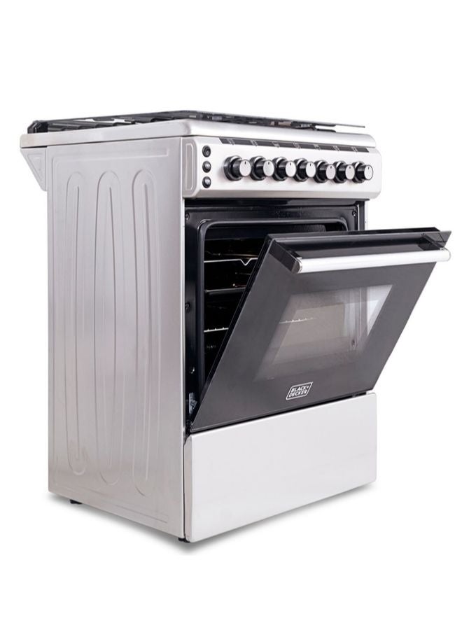 BLACK+DECKER 60 CM, Freestanding Gas Cooker, 4 Gas Burners, Button Ignition, Gas Grill & Gas Oven - BXOFG604.002PZOX Inox Finish BXOFG604.002PZOX Inox  - Image 3