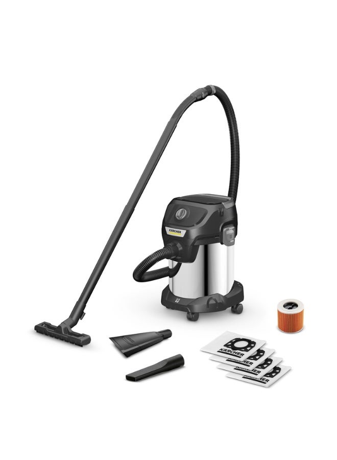 KARCHER KWD 3 S Anniversary 3-in-1 Wet, Dry And Blower Vacuum Cleaner | 17L Stainless Steel | with Car Nozzle And 4 Fleece Bags 1000 W 16284510  - Image 1