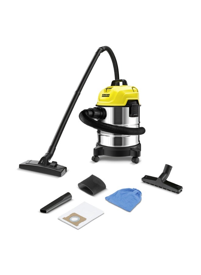 كارشر WD 1 s Classic Wet And Dry Vacuum Cleaner, 18L Stainless Steel Tank, 1300W, Blower Function 200 W 10983240 - Image 1