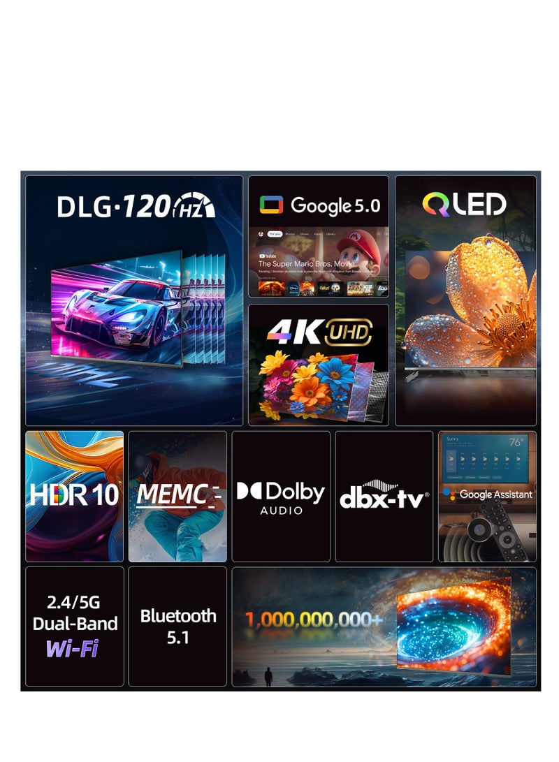 تشيك تلفاز ذكي، 75 بوصة، QLED، 4 كابل HDMI، 2USB، RAM2GB، 16GB، حافة رفيعة - U75QM9S - Image 2