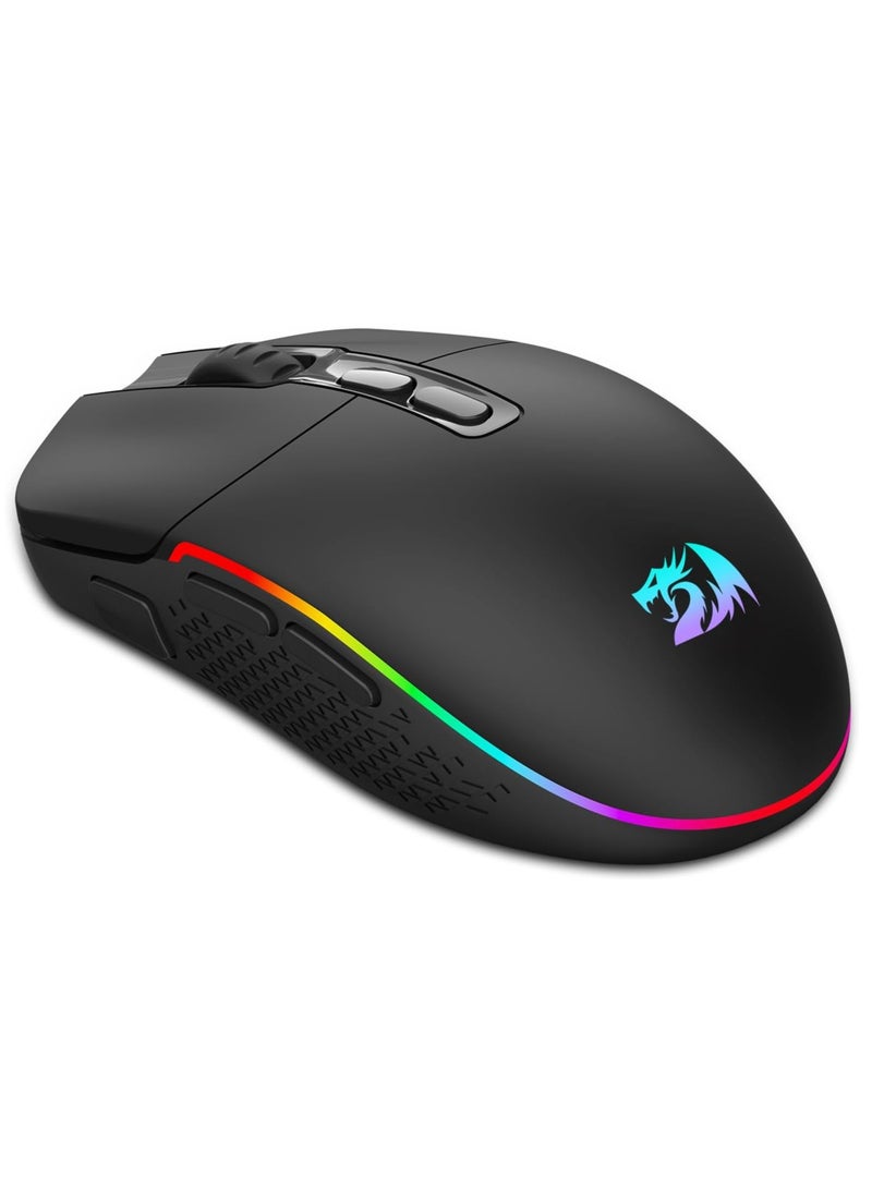 REDRAGON M719 Pro Wireless Optical Gaming Mouse, 8 Programmable Buttons, RGB Backlit, 10,000 DPI, Ergonomic PC Computer Gaming Mice with Fire Button - Image 3
