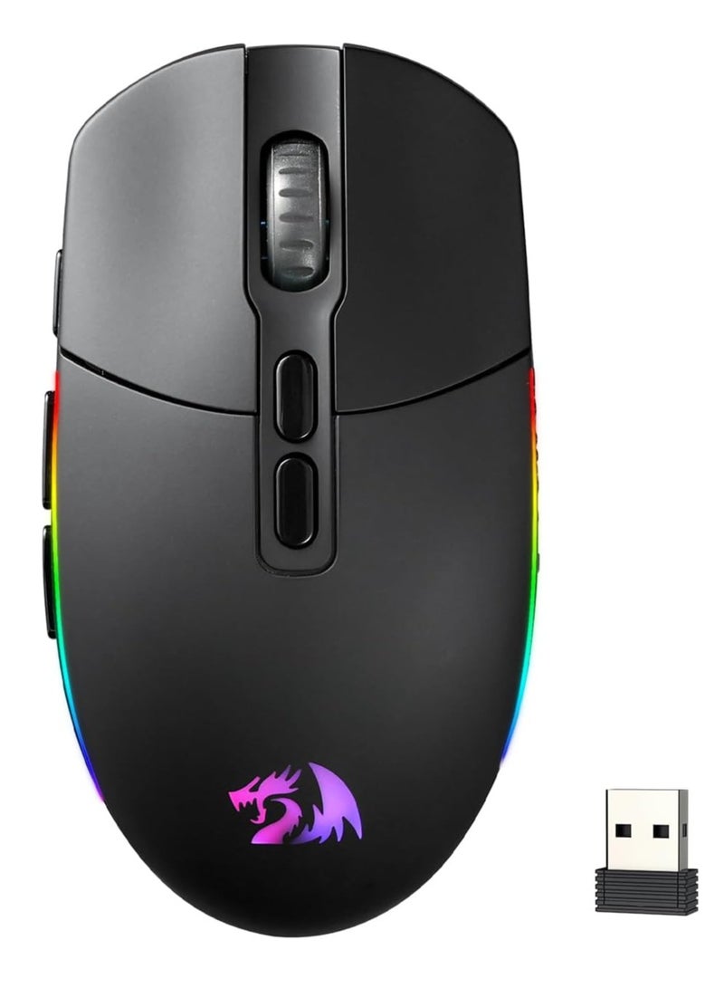 REDRAGON M719 Pro Wireless Optical Gaming Mouse, 8 Programmable Buttons, RGB Backlit, 10,000 DPI, Ergonomic PC Computer Gaming Mice with Fire Button - Image 1